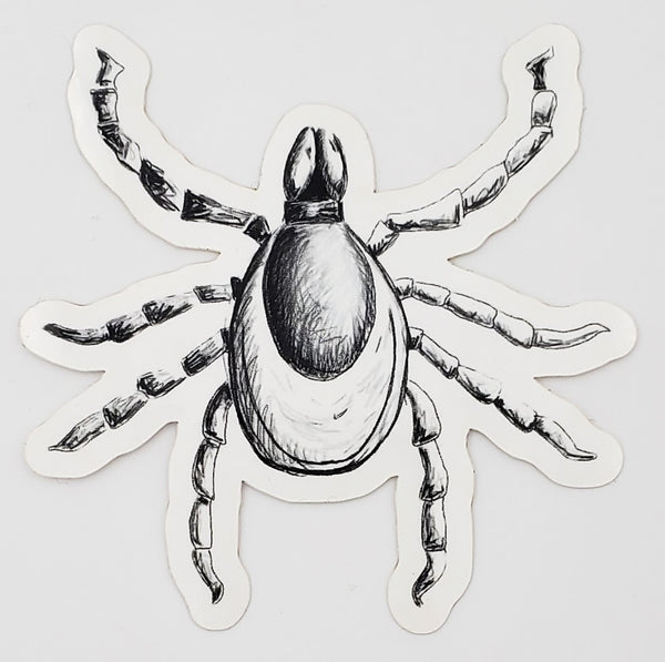 Ixodes Scapularis: Black-legged "deer" tick vinyl sticker - die cut